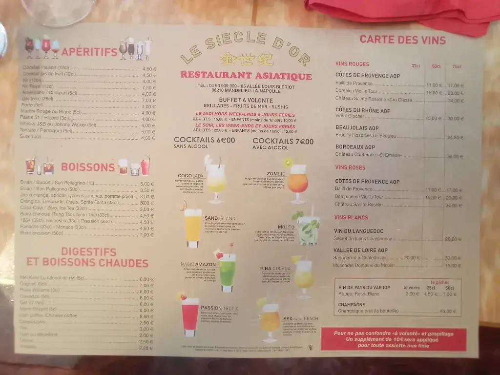 Menu_Le Siècle d'Or_Mandelieu-la-Napoule_image_2