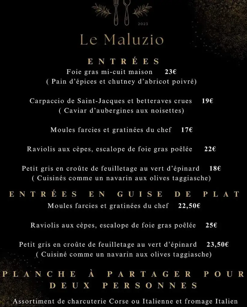 Menu_Restaurant Le Maluzio_Mandelieu-la-Napoule_image_1