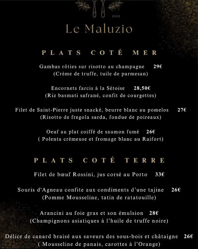 Menu_Restaurant Le Maluzio_Mandelieu-la-Napoule_image_2