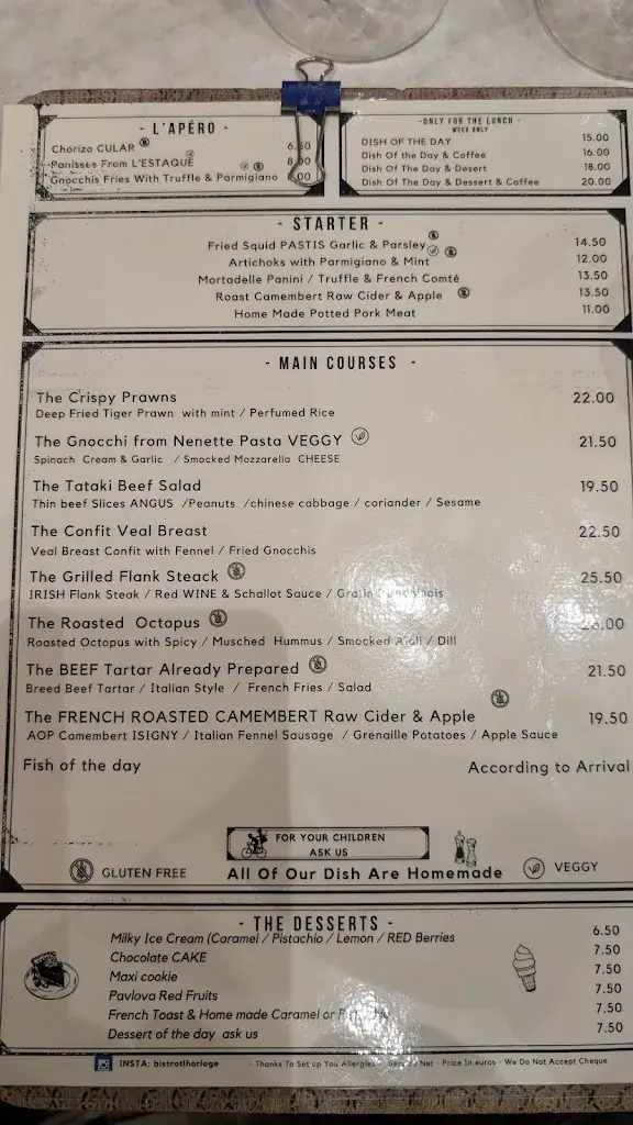 Menu_Bistrot l’Horloge_Marseille_immagine_1