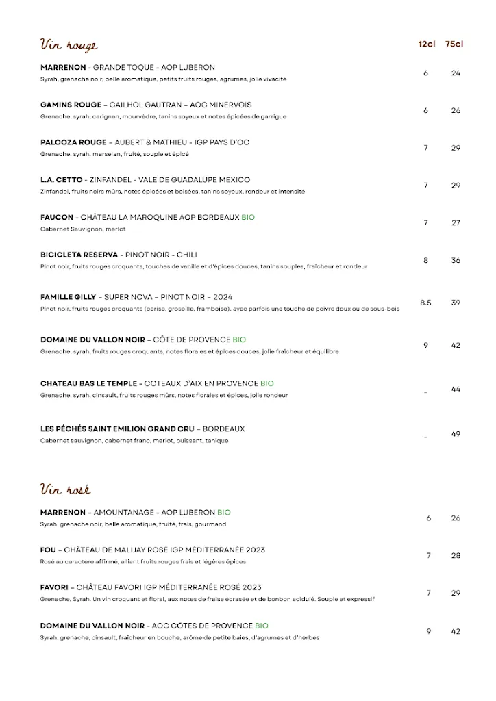 Menü_La Pagaille Restaurant, Lounge & Cocktail_Marseille_Bild_2