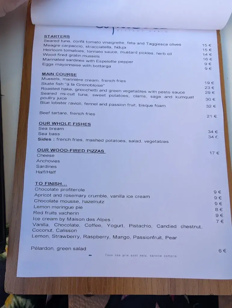 Menu_Coquille - Bistrot Marin_Marseille_image_1