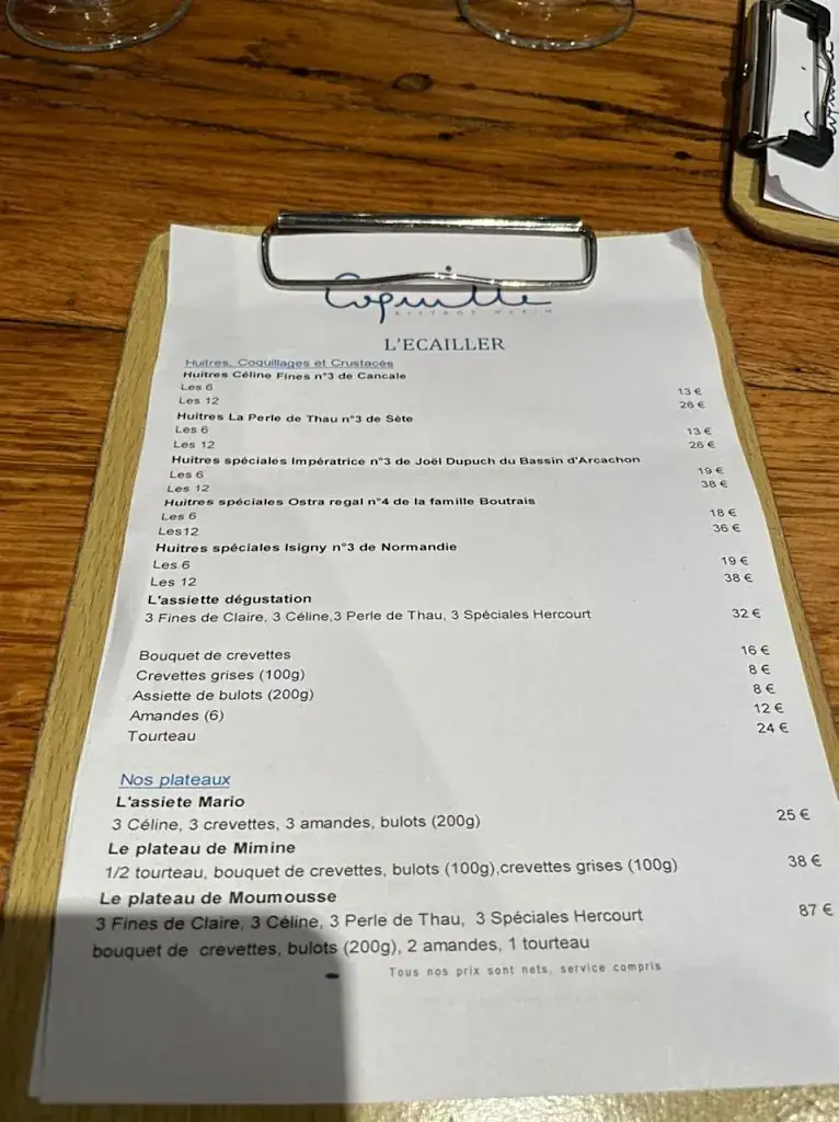 Menu_Coquille - Bistrot Marin_Marseille_image_3