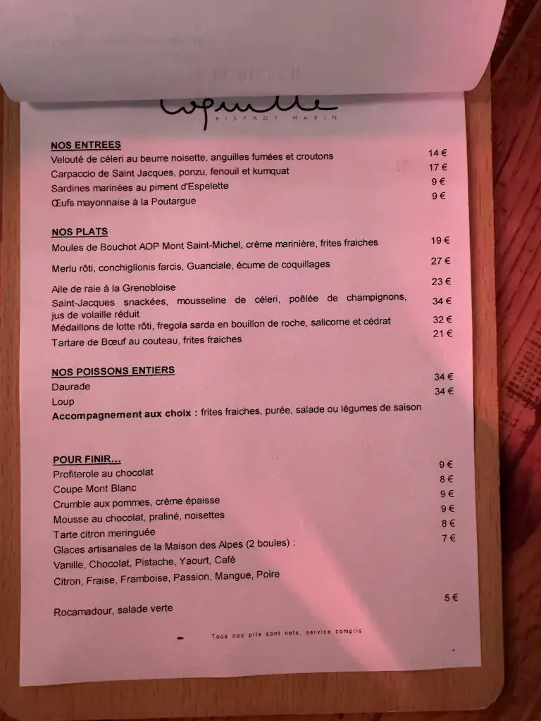 Menu_Coquille - Bistrot Marin_Marseille_image_4