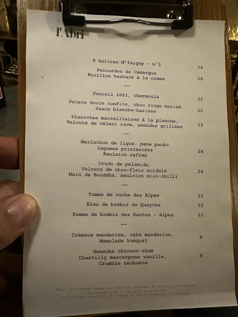 Menu_L'ABRI | restaurant & vigneron_Marseille_image_3