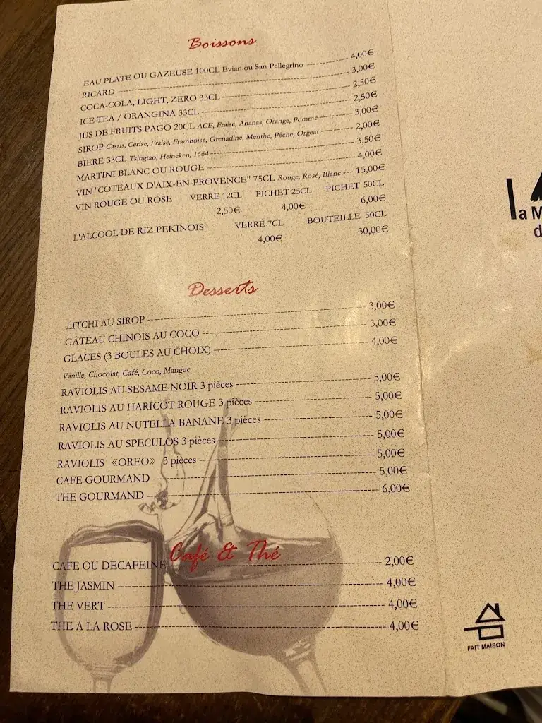 Menu_La Maison Des Raviolis - Mazargues_Marseille_image_4