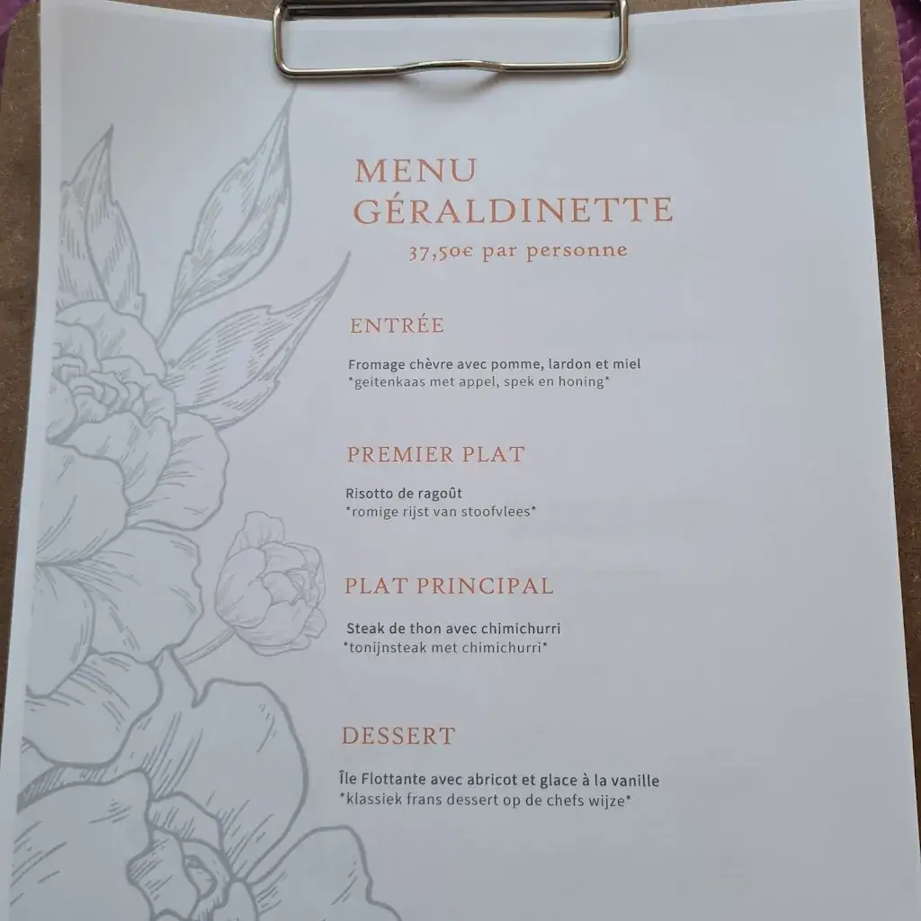 Menu_Restaurant Géraldinette_Mazan_immagine_1