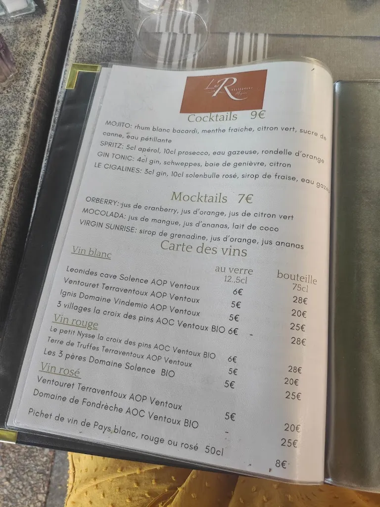 Menu_Le R restaurant Mazan_Mazan_image_2