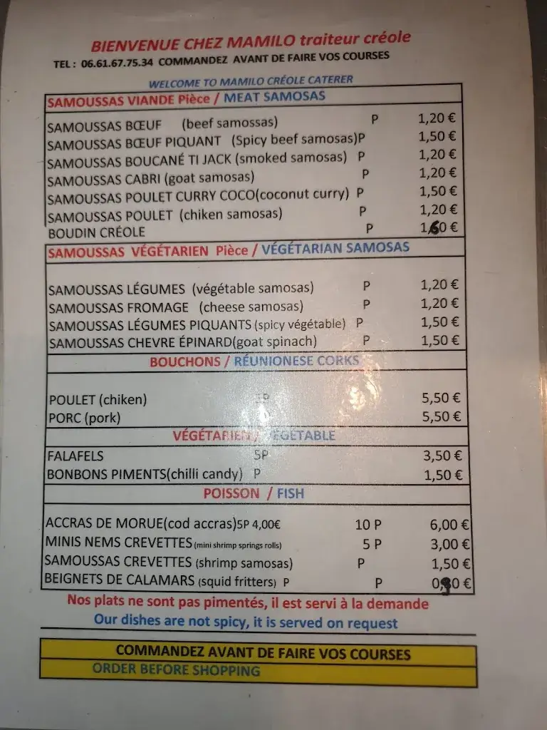 Menu_Chez Mamilo au super U Maubec_Maubec_image_1