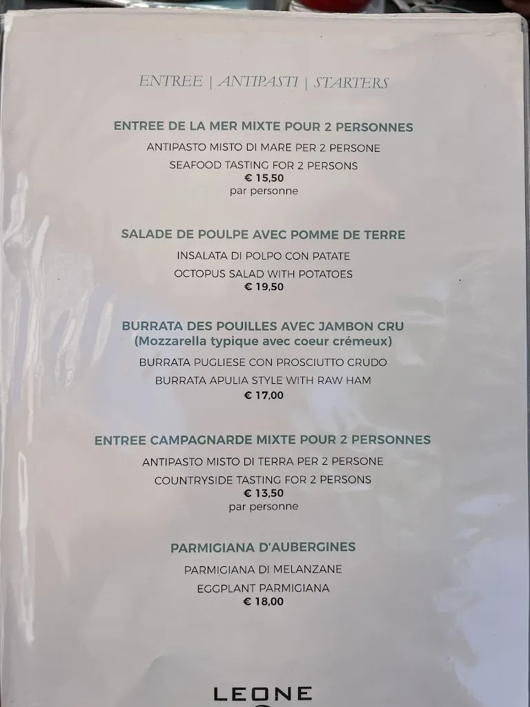 Menu_Leone Restaurant Menton_Menton_immagine_1