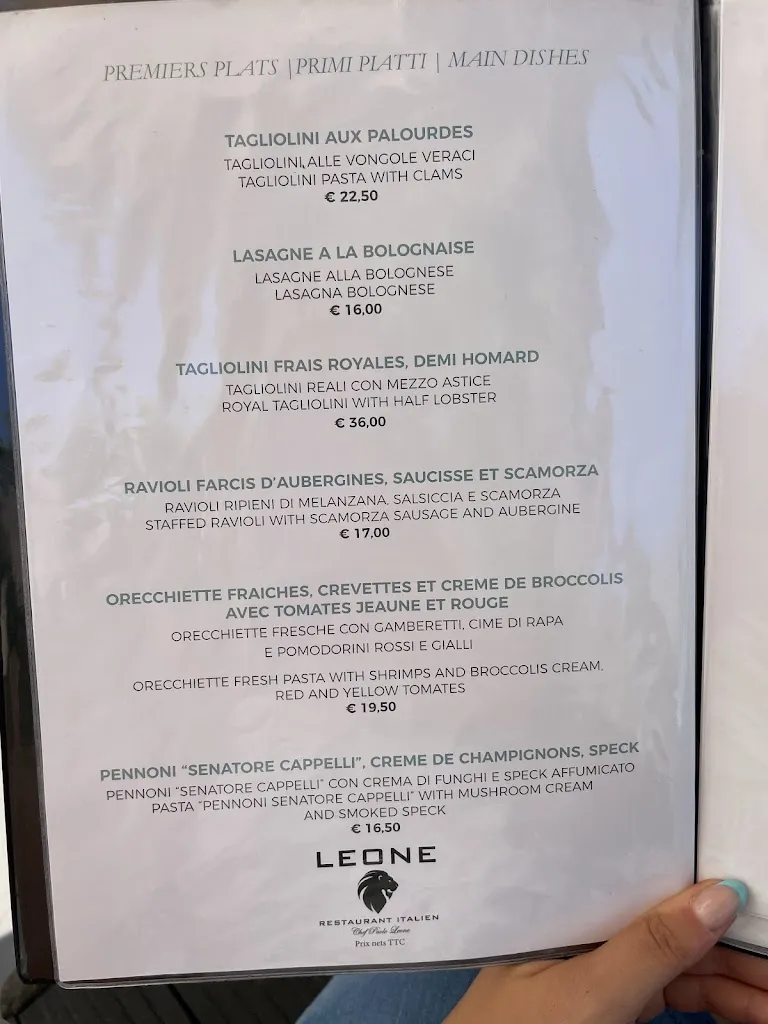 Menu_Leone Restaurant Menton_Menton_immagine_2