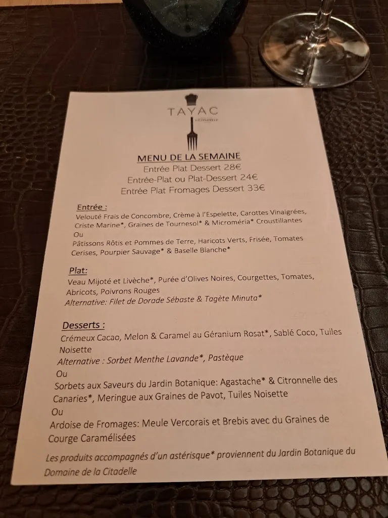 Menu_Restaurant Tayac MENERBES_Ménerbes_image_1