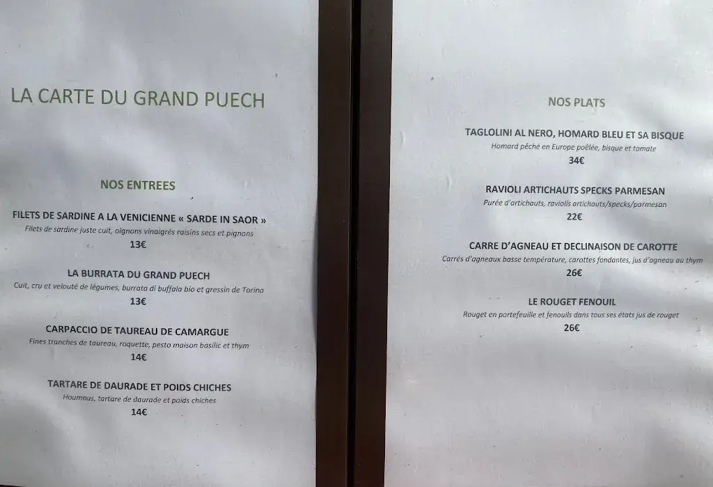 Menu_Hôtel le Grand Puech_Mimet_image_4