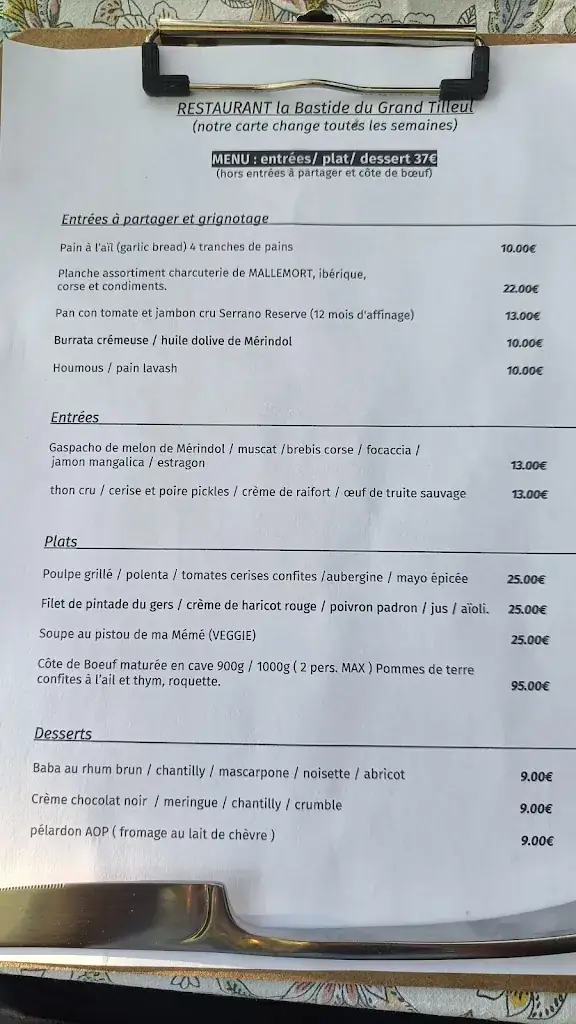 Menu_La Bastide du Grand Tilleul_Mérindol_image_1