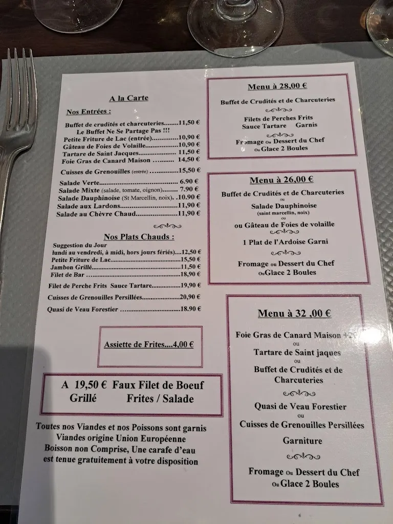 Menu_Restaurant Le Relais de la Tourelle_Paladru_immagine_1