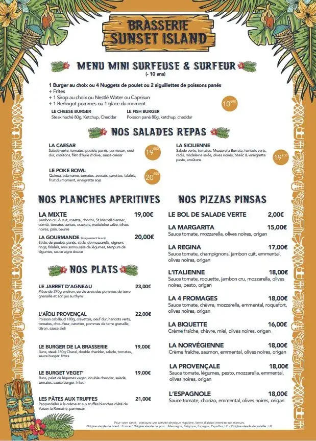 Menu_BRASSERIE DU SUNSET_Monteux_image_1