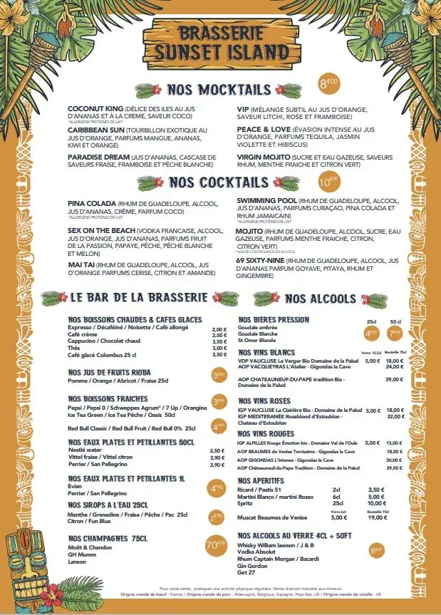 Menu_BRASSERIE DU SUNSET_Monteux_image_2