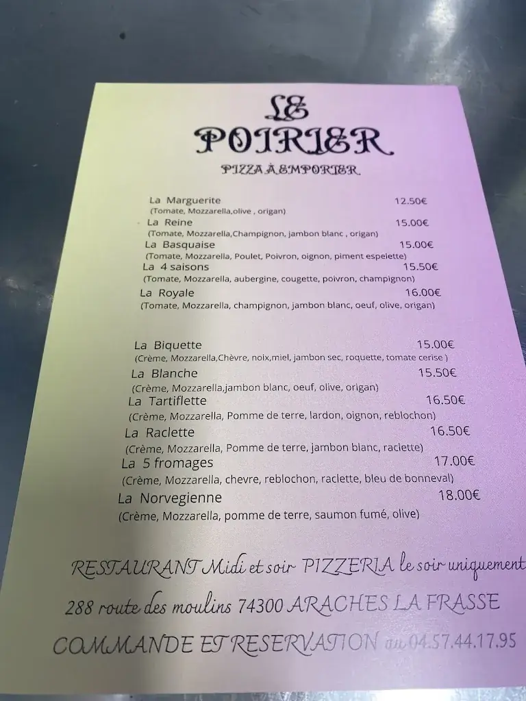 Menu_Le Poirier_Arâches-la-Frasse_image_1