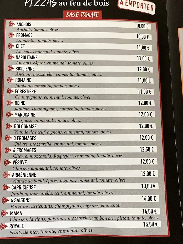Menu_Le Traditionnel - Pizzas au feu de bois, et plats  à emporter._Morières-lès-Avignon_image_3