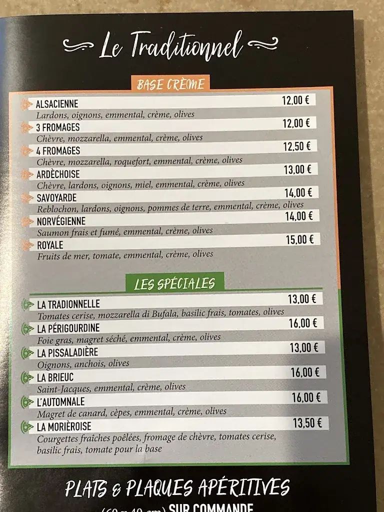 Menu_Le Traditionnel - Pizzas au feu de bois, et plats  à emporter._Morières-lès-Avignon_image_4