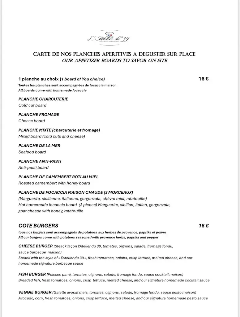 Menu_L’Atelier du 39_Mouans-Sartoux_immagine_2