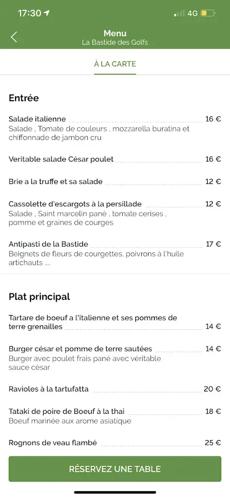 Menu_RESTAURANT la Bastide des Golfs_Mouans-Sartoux_image_3