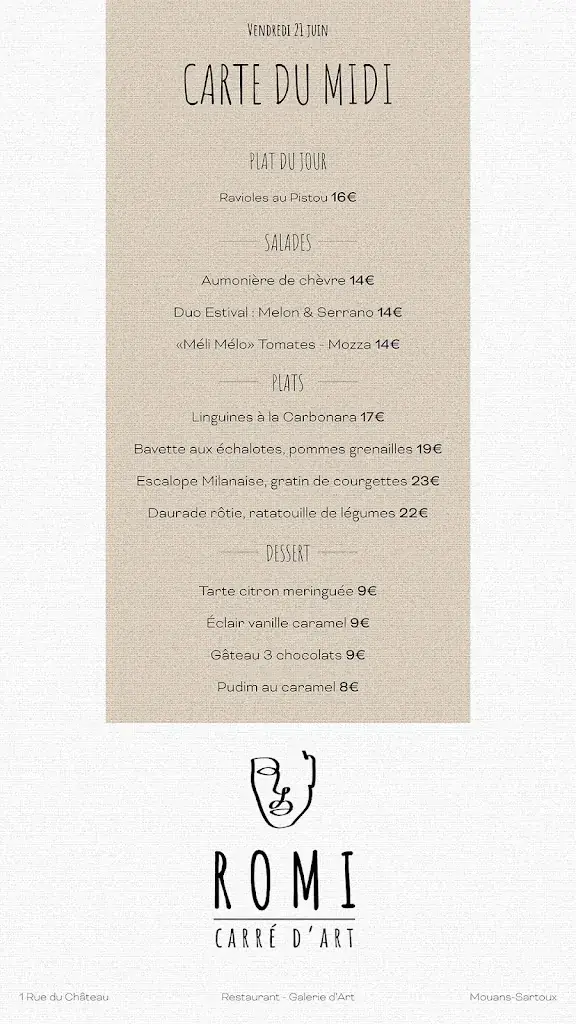 Menü_ROMI Carré d'Art_Mouans-Sartoux_Bild_2