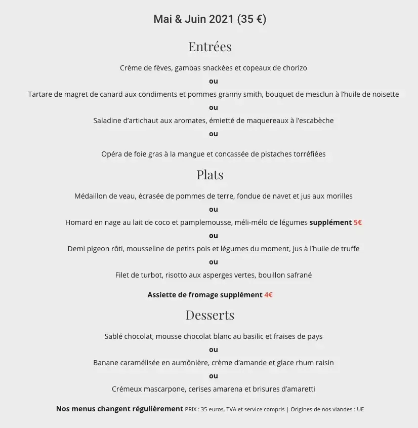 Menu_RESTAURANT DE SERVANES (Château de Servanes)_Mouriès_image_2