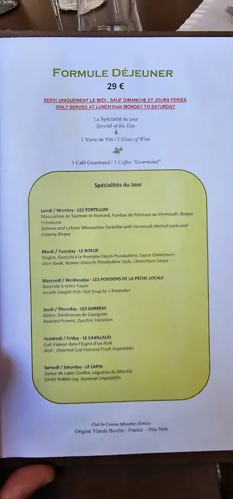 Menu_L'amandier De Mougins_Mougins_image_1