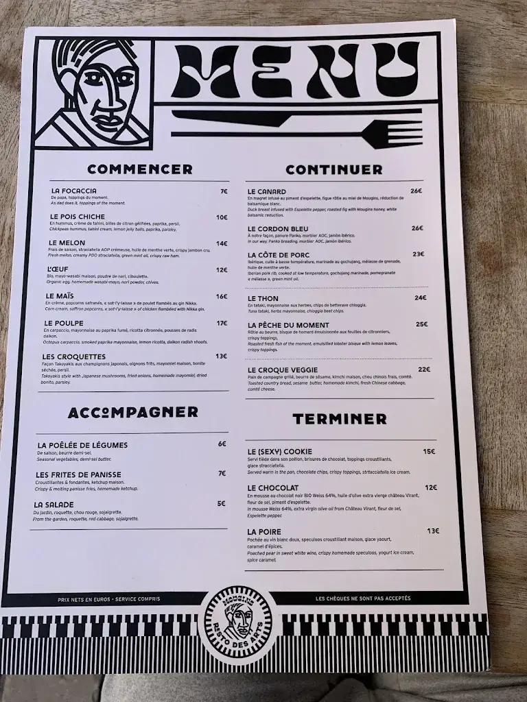 Menu_Resto des Arts_Mougins_immagine_1