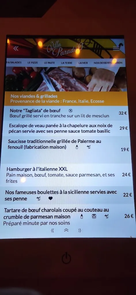 Menu_Restaurant Villa Paradis'O_Mougins_image_2