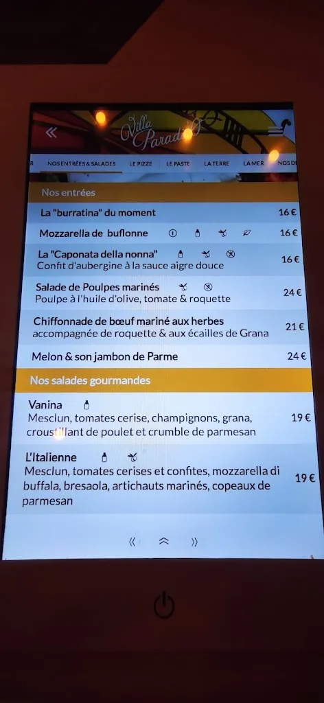 Menu_Restaurant Villa Paradis'O_Mougins_image_4