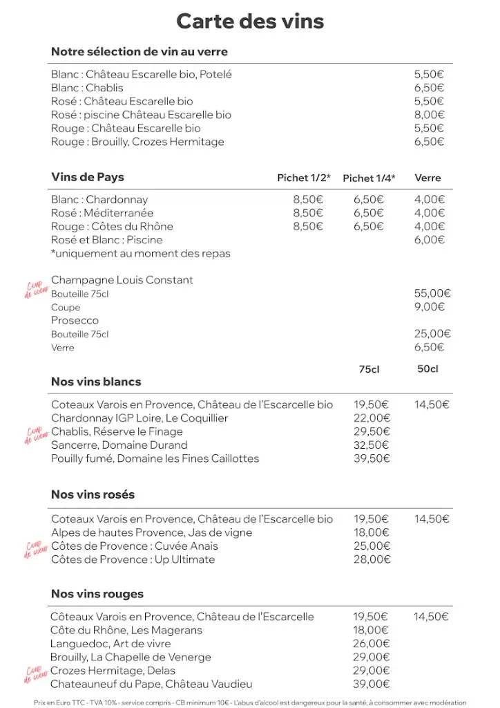 Menu_Le Relais Saint-Basile Mougins_Mougins_image_2