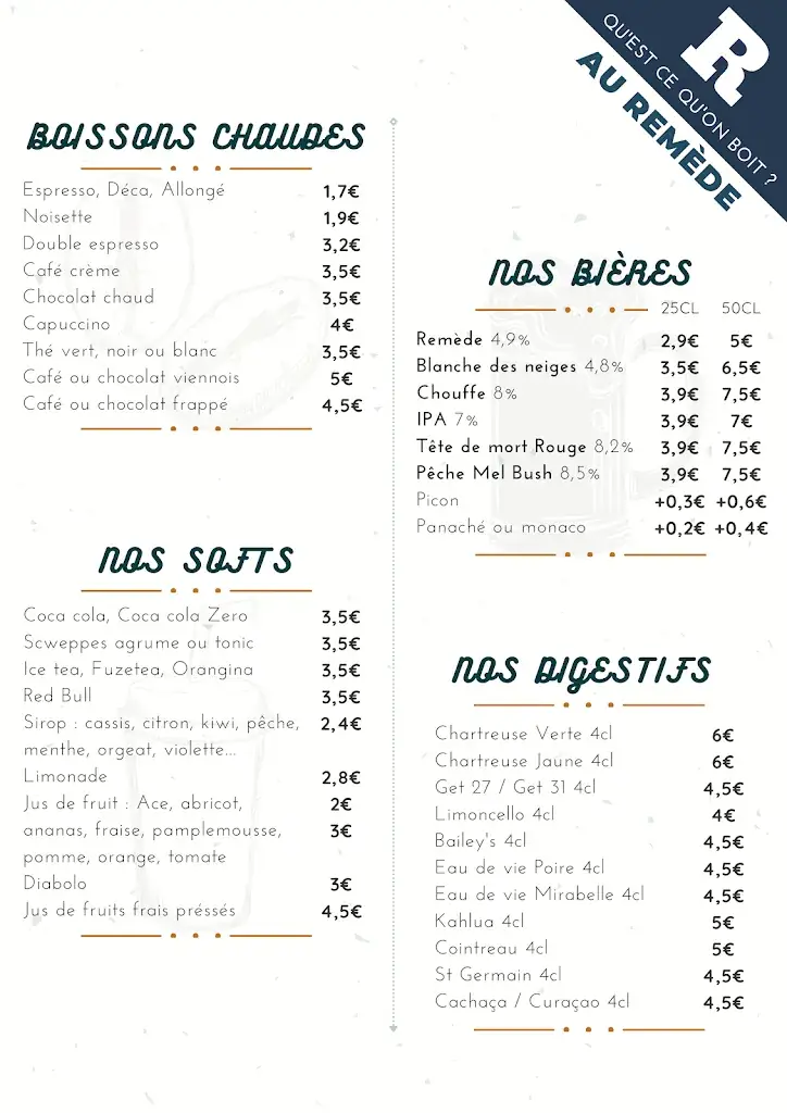 Menu_Le Remède - Restaurant Bar Evénements Oullins_Oullins-Pierre-Bénite_immagine_2