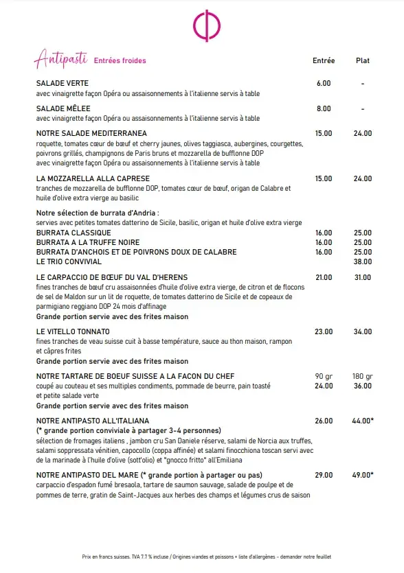 Menu_Restaurant Opéra Sion_Sion_image_3