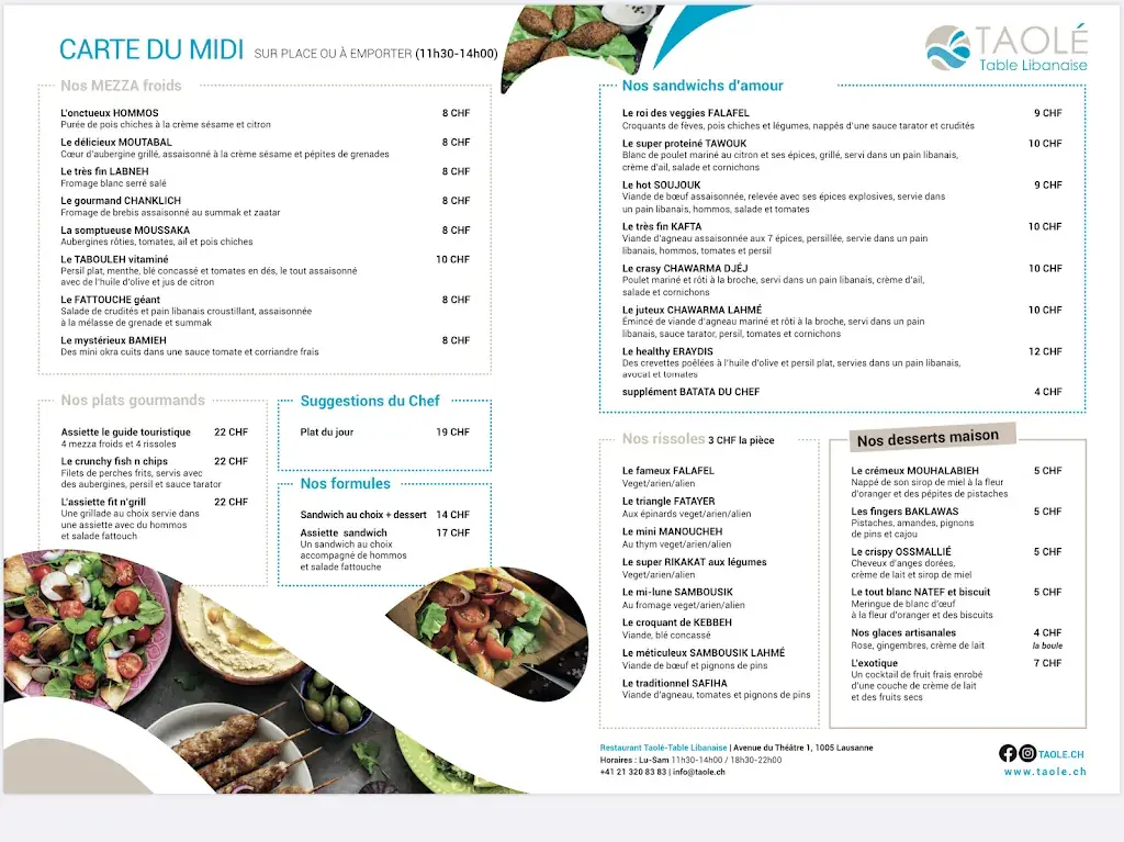 Menu_TAOLÉ Table Libanaise_Lausanne_immagine_1