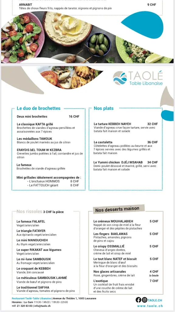 Menu_TAOLÉ Table Libanaise_Lausanne_immagine_2