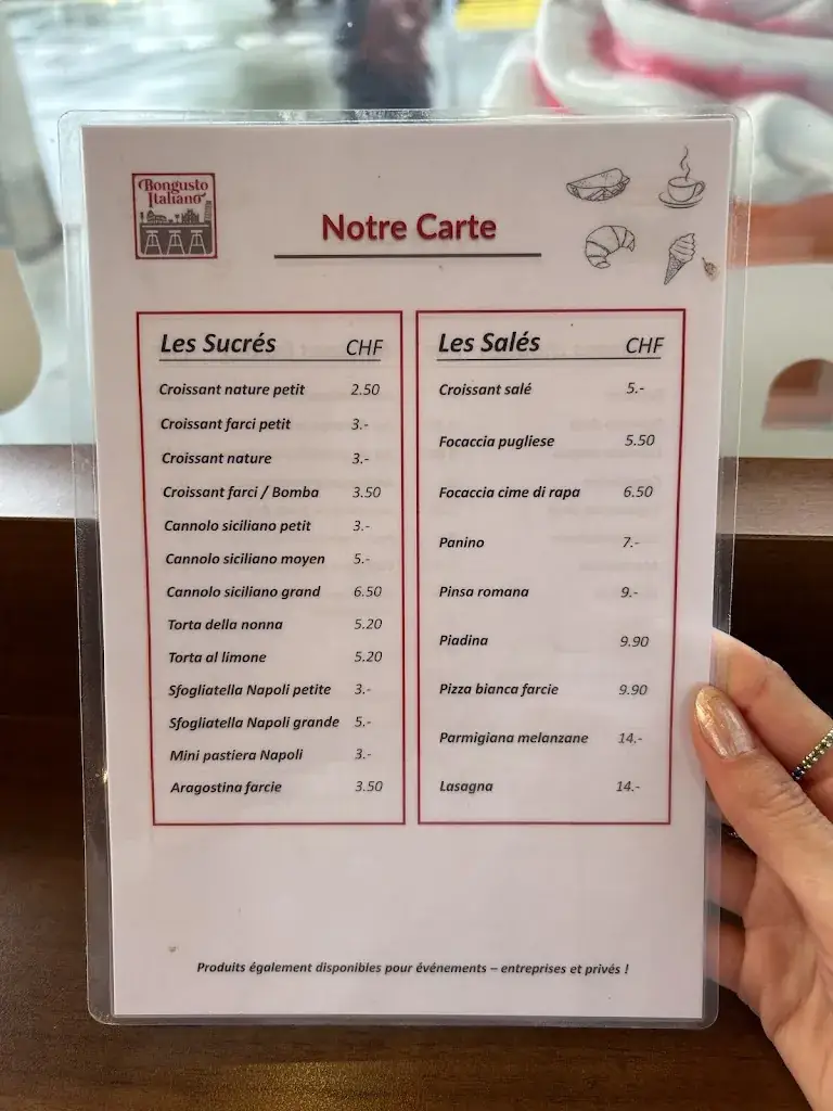 Menu_Bongusto Italiano - Café/Coffee e Gelato/Ice Cream - Losanna_Lausanne_image_2