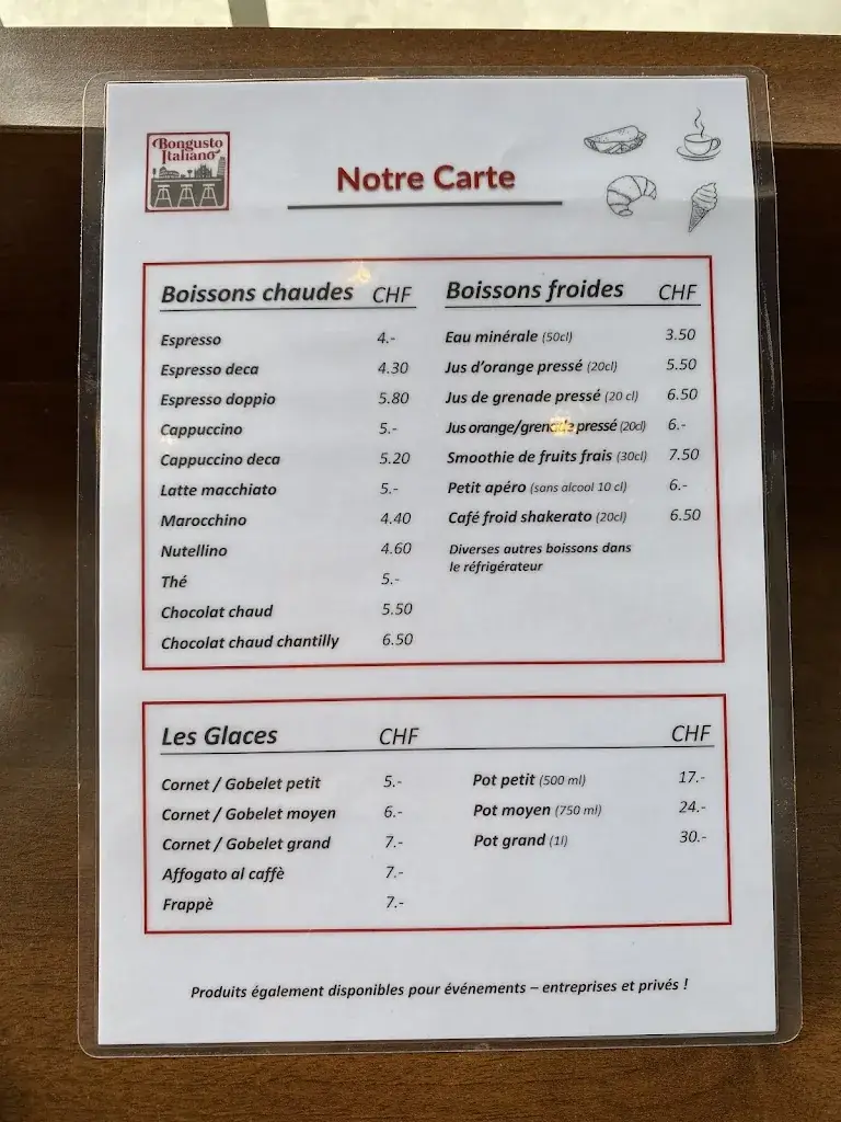 Menu_Bongusto Italiano - Café/Coffee e Gelato/Ice Cream - Losanna_Lausanne_image_3