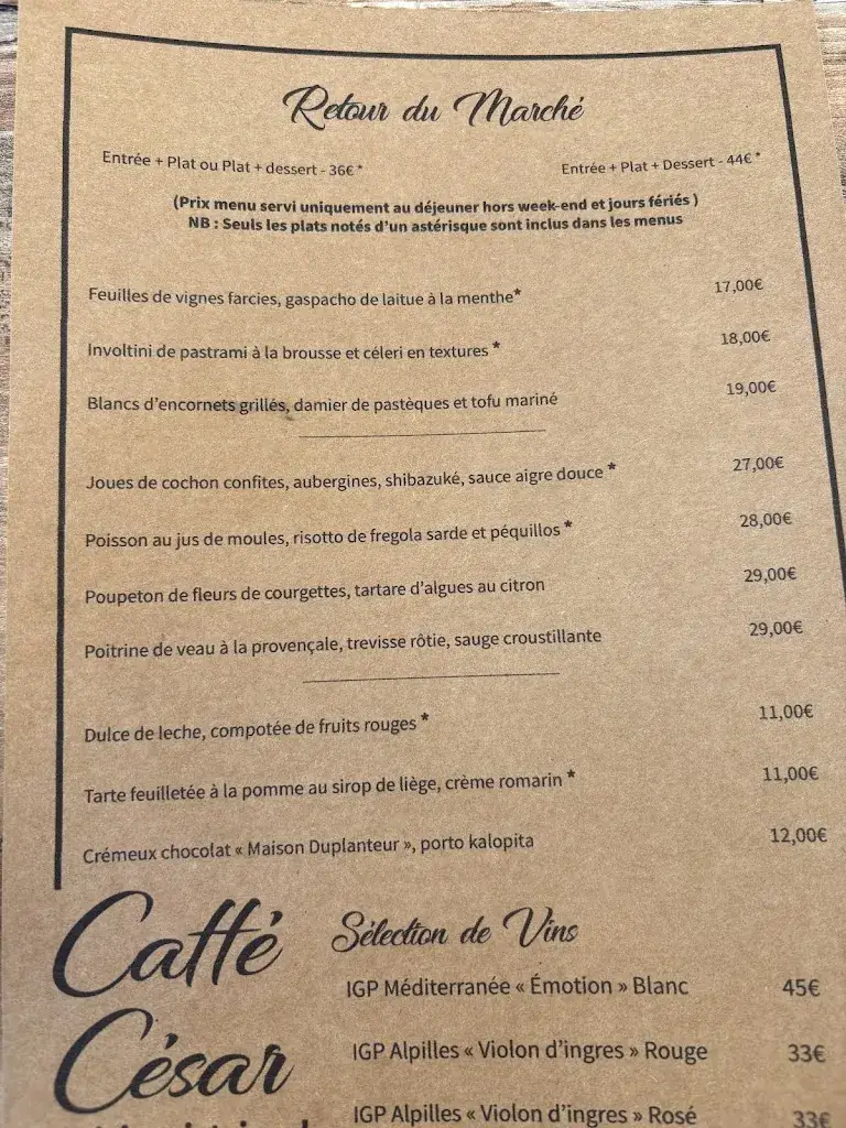 Menu_Caffé César, Restaurant L’initial_Opio_immagine_2