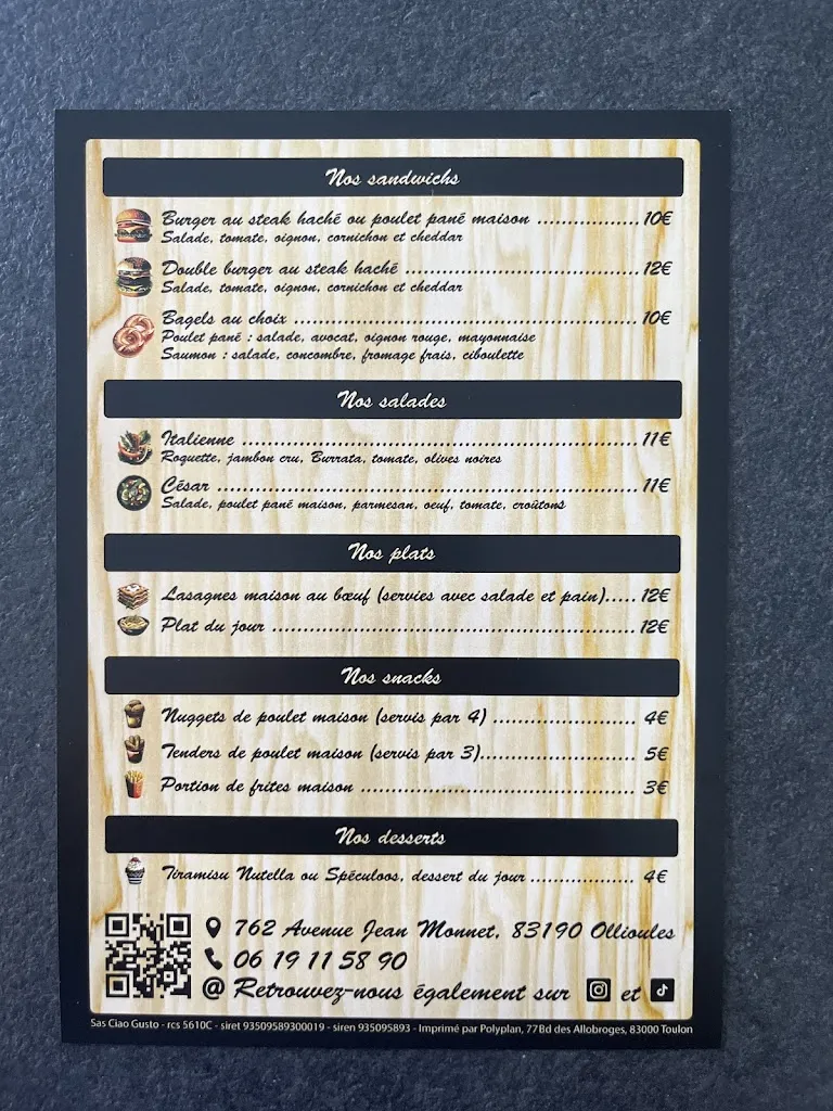 Menu_CIAO GUSTO_Ollioules_image_2