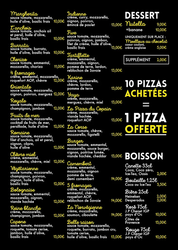Menu_La Pizza des Copains_Ollioules_image_1