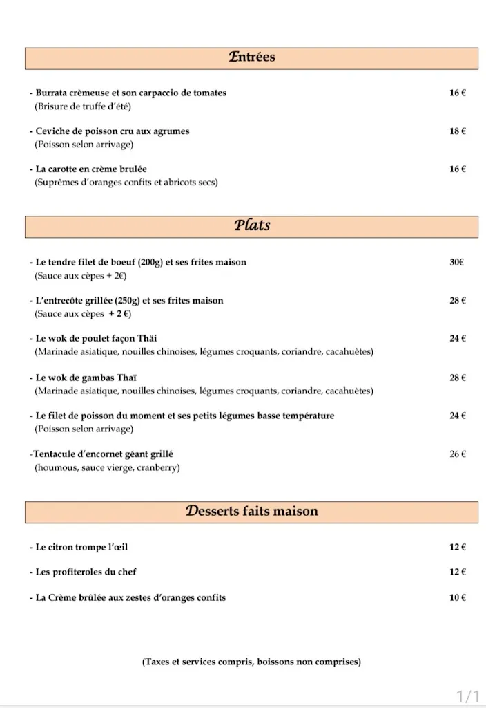 Menü_Restaurant L'Évidence Sanary-sur-Mer_Sanary-sur-Mer_Bild_1