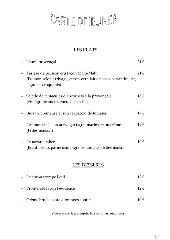 Menü_Restaurant L'Évidence Sanary-sur-Mer_Sanary-sur-Mer_Bild_2