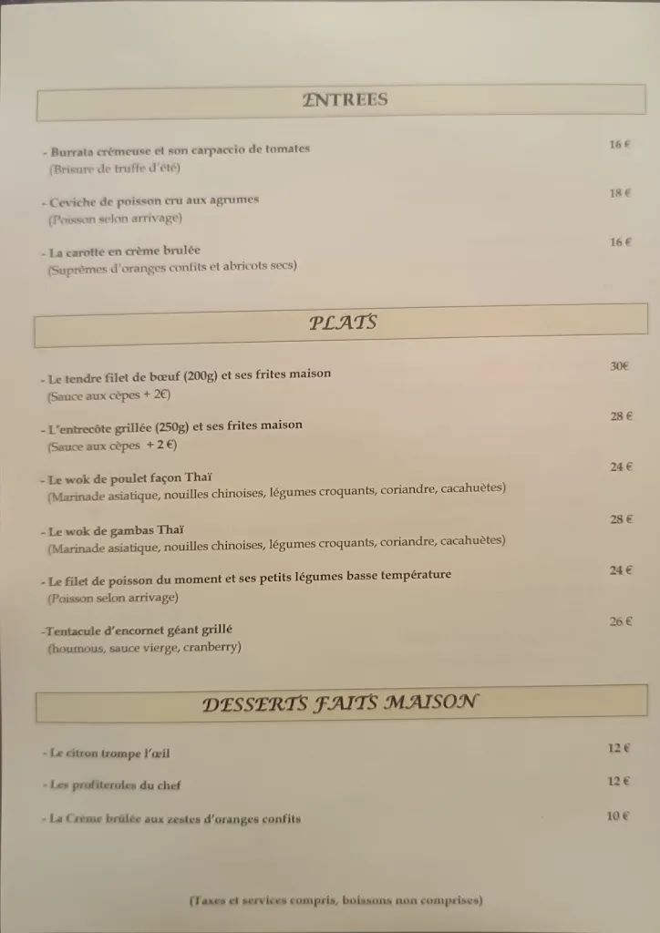 Menü_Restaurant L'Évidence Sanary-sur-Mer_Sanary-sur-Mer_Bild_3