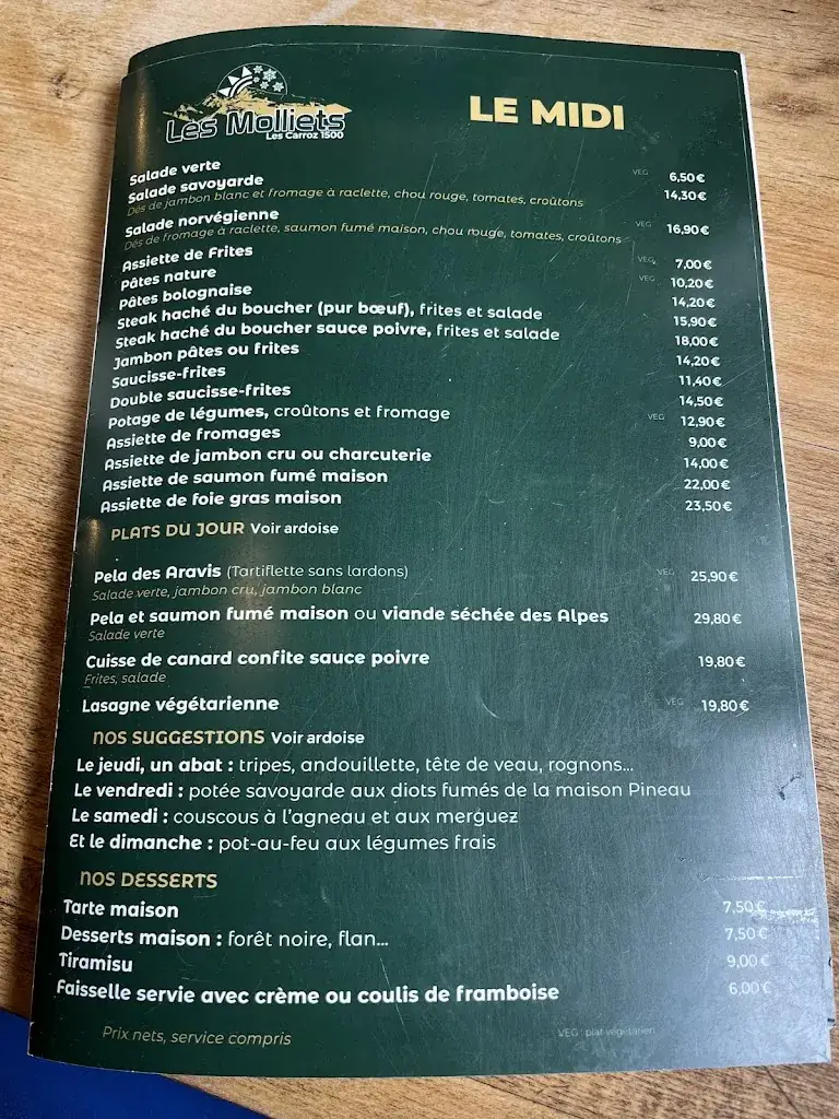 Menu_Chalet des Molliets_Arâches-la-Frasse_image_2