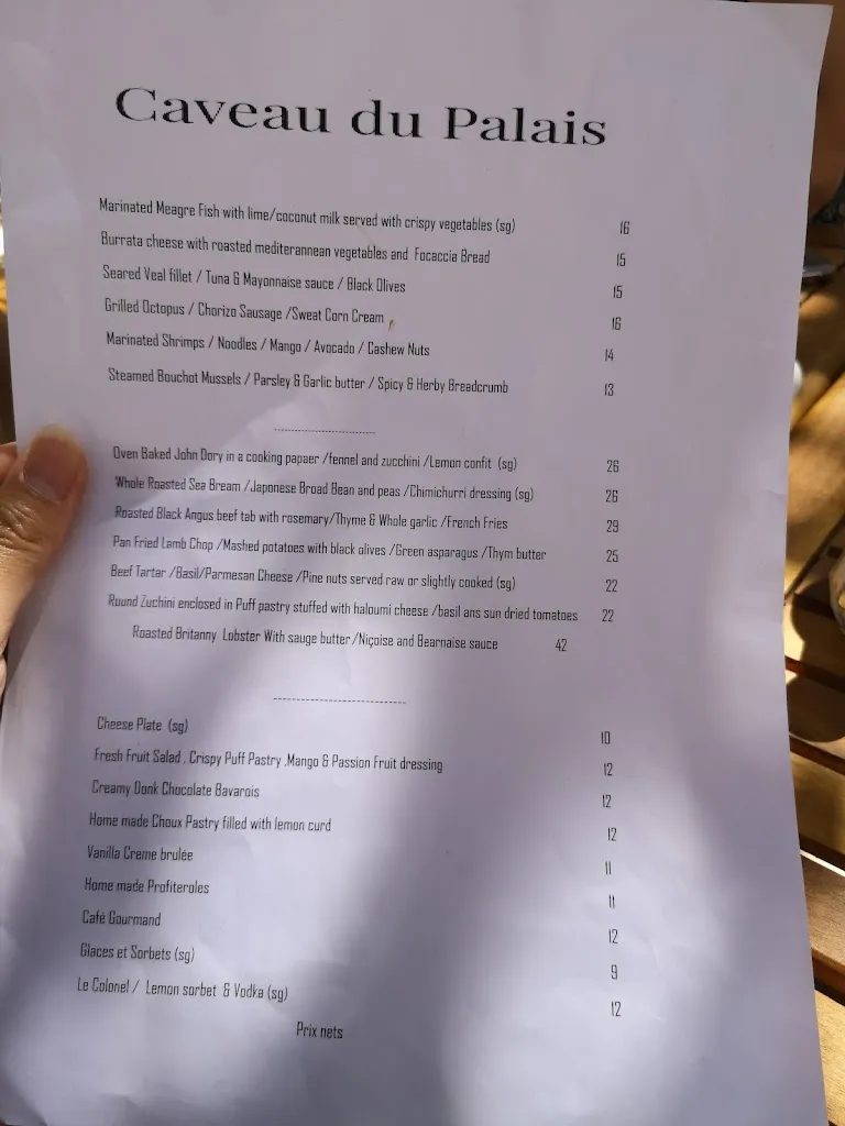 Menu_Le Caveau du Palais_Paris_image_4
