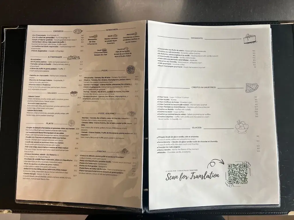 Menu_Le Soleil d'Or_Paris_image_1