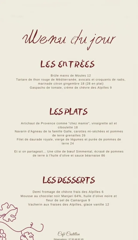 Menu_Le Café Castillon_Paradou_immagine_4