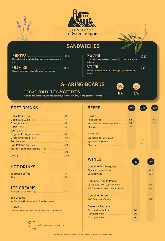 Menu_Le Cabanon d'Escartefigue_Sisteron_image_1